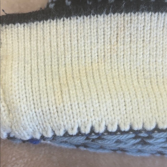 Mountain ladies & ewe handmade wool hat women Nordic blue black tan vintage - Picture 6 of 16